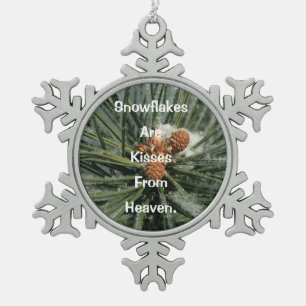 Kisses uit de hemel tin sneeuwvlok ornament