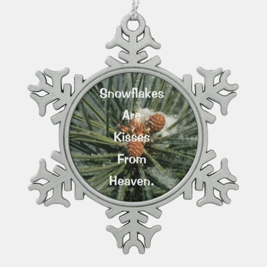 Kisses uit de hemel tin sneeuwvlok ornament (Voorkant)