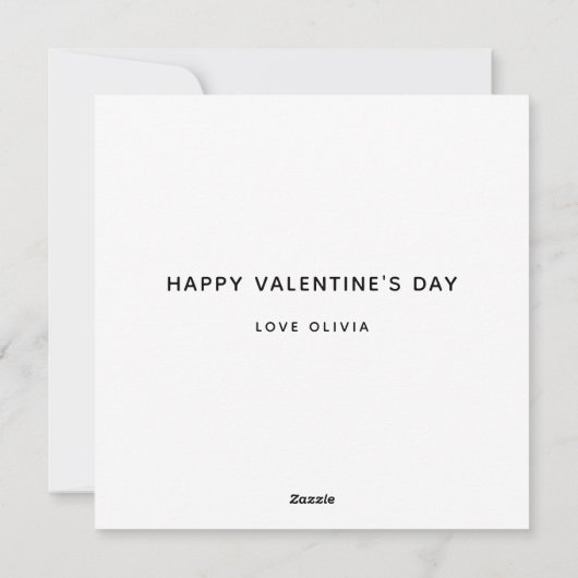 Kisses. Valentijnsdag. Zwart en wit script Feestdagenkaart (Achterkant)