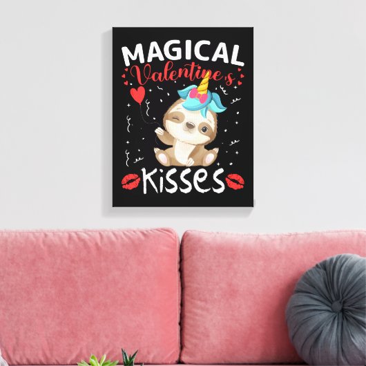 Kisses van Magical Valentijnse's Canvas Afdruk (Insitu (Woonkamer))