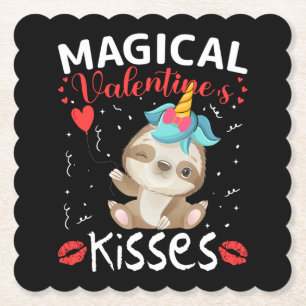 Kisses van Magical Valentijnse's Kartonnen Onderzetters
