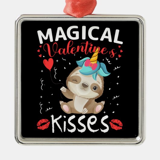 Kisses van Magical Valentijnse's Metalen Ornament (Voorkant)