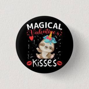 Kisses van Magical Valentijnse's Ronde Button 3,2 Cm