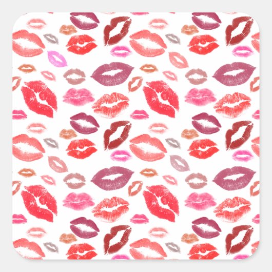 Kisses Vierkante Sticker (Voorkant)