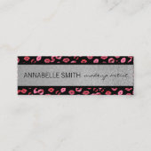 Kisses / Visagist / Zilver Glitter Mini Visitekaartje (Voorkant)