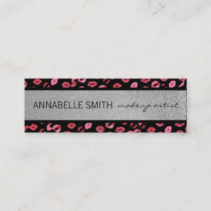 Kisses / Visagist / Zilver Glitter Mini Visitekaartje