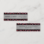 Kisses / Visagist / Zilver Glitter Mini Visitekaartje (Voorkant / Achterkant)