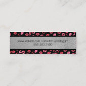 Kisses / Visagist / Zilver Glitter Mini Visitekaartje (Achterkant)