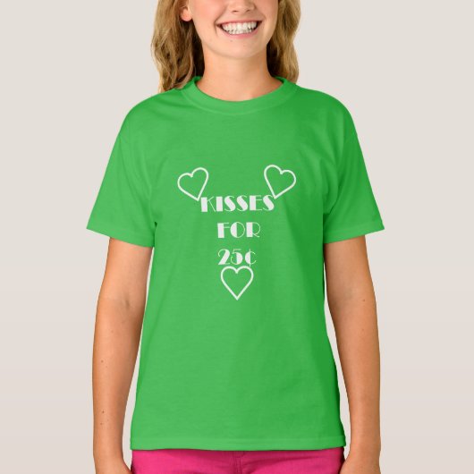 Kisses voor 25 cent - Meisjes' Basic T-Shirt (Voorkant)