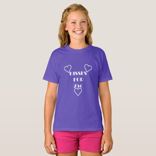 Kisses voor 25 cent - Meisjes' Basic T-Shirt (Voorkant volledig)