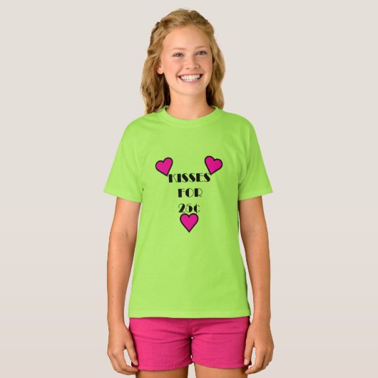Kisses voor 25 cent - Meisjes' Basic T-Shirt (Voorkant volledig)