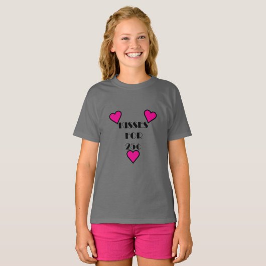 Kisses voor 25 cent - Meisjes' Basic T-Shirt (Voorkant volledig)