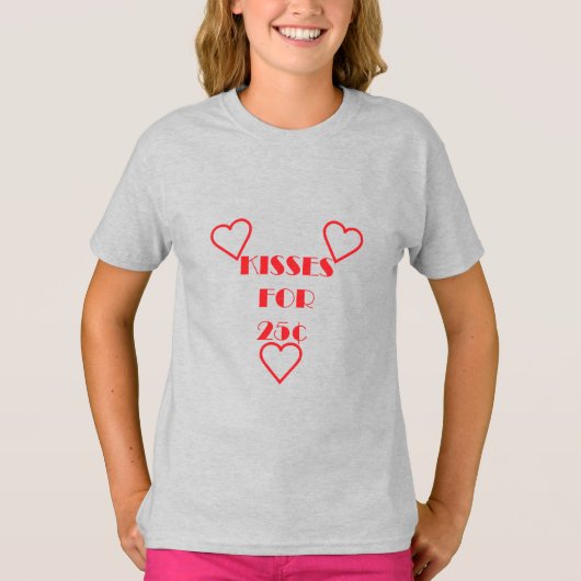 Kisses voor 25 cent - Meisjes' Basic T-Shirt (Voorkant)