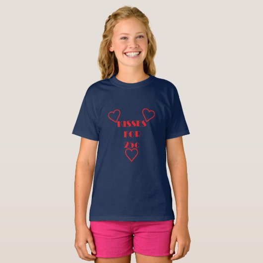 Kisses voor 25 cent - Meisjes' Basic T-Shirt (Voorkant volledig)