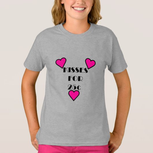 Kisses voor 25 cent - Meisjes' Basic T-Shirt (Voorkant)