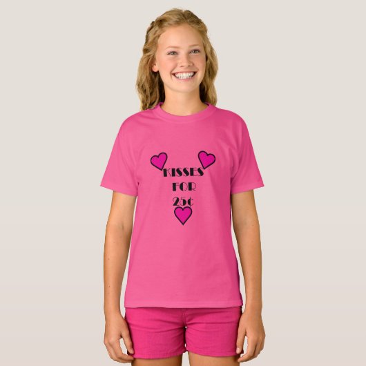 Kisses voor 25 cent - Meisjes' Basic T-Shirt (Voorkant volledig)