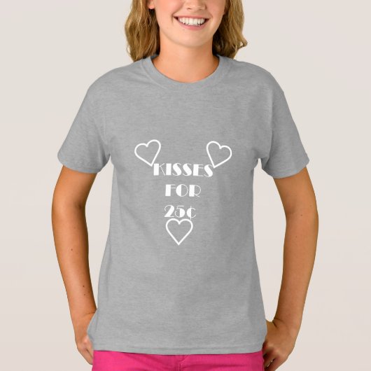 Kisses voor 25 cent - Meisjes' Basic T-Shirt (Voorkant)