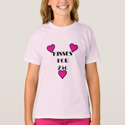 Kisses voor 25 cent - Meisjes' Basic T-Shirt (Voorkant)