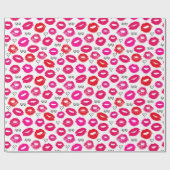 Kisses XOXO Red en Roze Cadeaupapier (Vlak)