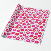Kisses XOXO Red en Roze Cadeaupapier (Uitgerold)