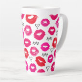 Kisses XOXO Red en Roze Latte Mok (Rechterhoek)