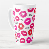 Kisses XOXO Red en Roze Latte Mok (Linkerhoek)