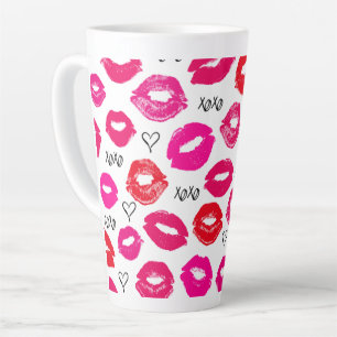 Kisses XOXO Red en Roze Latte Mok