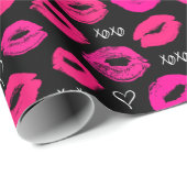Kisses XOXO Red en Roze ompakpapier Cadeaupapier (Rol Hoek)