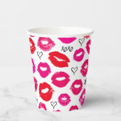 Kisses XOXO Red en Roze Papieren Bekers (Links)