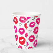 Kisses XOXO Red en Roze Papieren Bekers (Rechts)