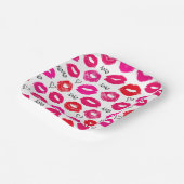 Kisses XOXO Red en Roze Papieren Bordje (Gebogen)