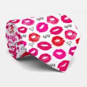 Kisses XOXO Red en Roze Stropdas (Opgerold)