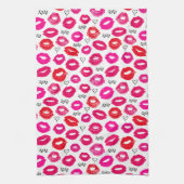 Kisses XOXO Red en Roze Theedoek (Verticaal)