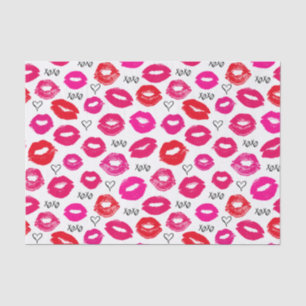 Kisses XOXO Red en Roze Tissuepapier