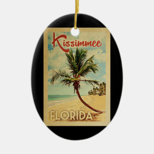 Kissimmee Palm Tree Vintage Travel Keramisch Ornament