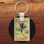 Kissimmee Palm Tree Vintage Travel Sleutelhanger (Voorkant)