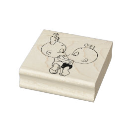 Kissing Babies Rubber Stamp Rubberstempel