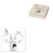 Kissing Babies Rubber Stamp Rubberstempel (Gestempeld)