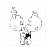 Kissing Babies Rubber Stamp Rubberstempel (Afrduk)