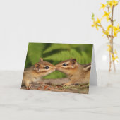 Kissing Baby Chipmunks Kaart (Gele Bloem)
