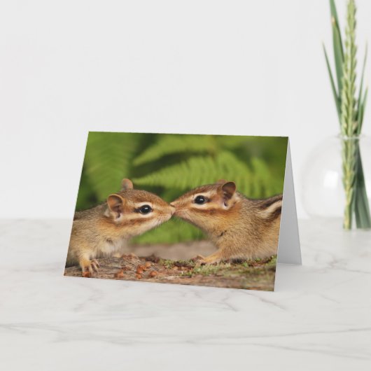 Kissing Baby Chipmunks Kaart (Voorkant)