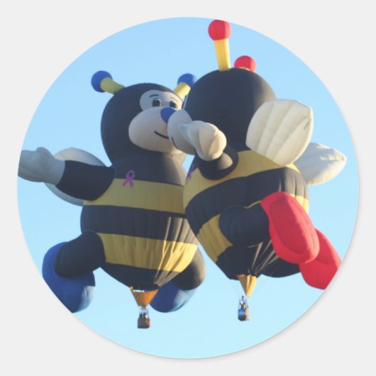 Kissing Bees Hete Luchtballon Sticker (Voorkant)