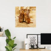 Kissing Black Tailed Prairie Dogs Poster (Thuiskantoor)