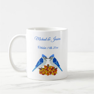 Kissing Blue Jays Fall Wedding Custom Koffiemok