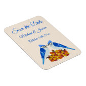 Kissing Blue Jays Fall Wedding Custom Magneet (Rechterzijde)