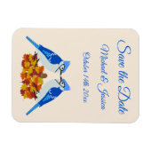 Kissing Blue Jays Fall Wedding Custom Magneet (Horizontaal)
