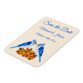 Kissing Blue Jays Fall Wedding Custom Magneet (Linkerzijde)