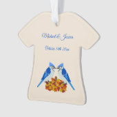 Kissing Blue Jays Fall Wedding Custom Ornament (voorkant)