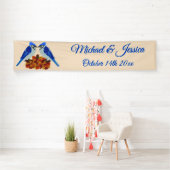 Kissing Blue Jays Fall Wedding Custom Spandoek (Insitu)