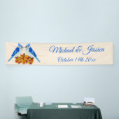 Kissing Blue Jays Fall Wedding Custom Spandoek (Beurs)